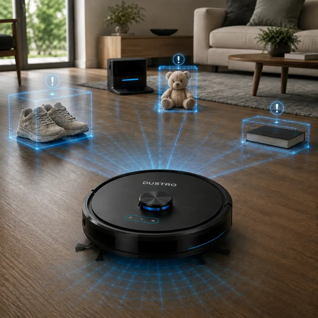 Dustro™ LiDAR 360° laser navigation mapping the home